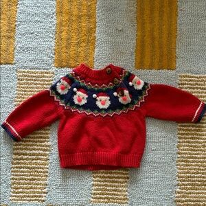 Baby Boden Santa Fair Isle Sweater 0-3M